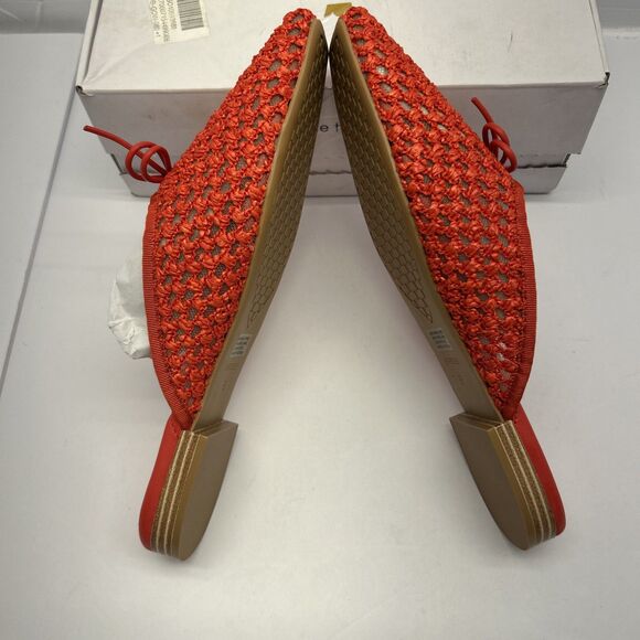 Birdie The Lovebird Open Weave Mule/Slide Flat Top Bow Red SZ 8 New in Box - Picture 1 of 7